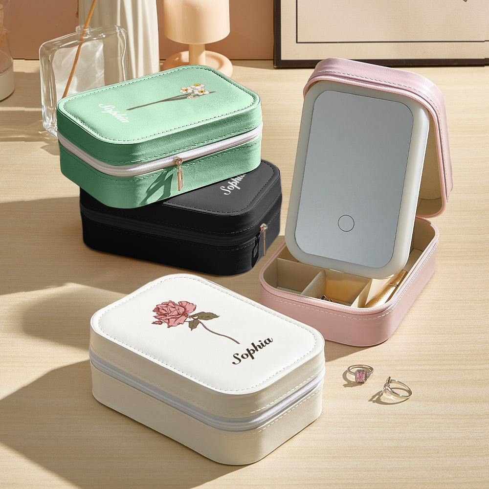 Birth Flower LED Mirror Box