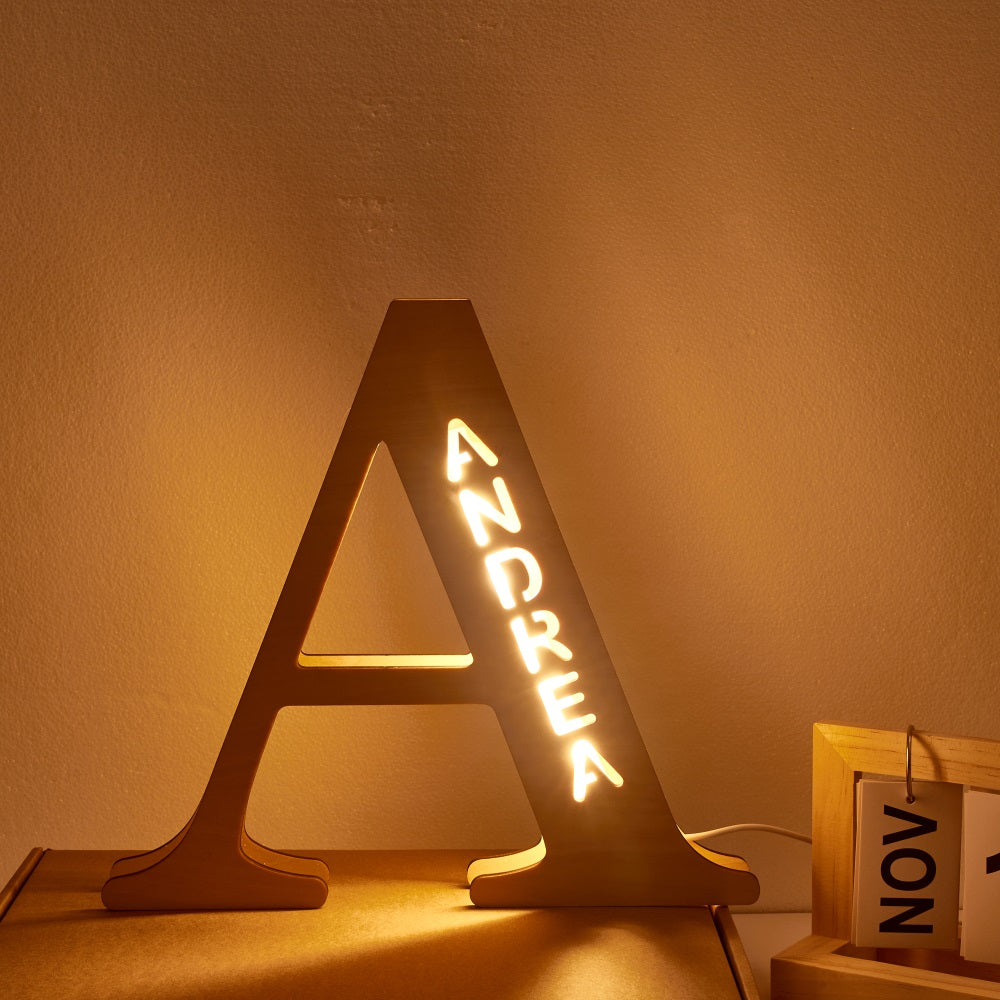 Wooden Name Letter Night Light
