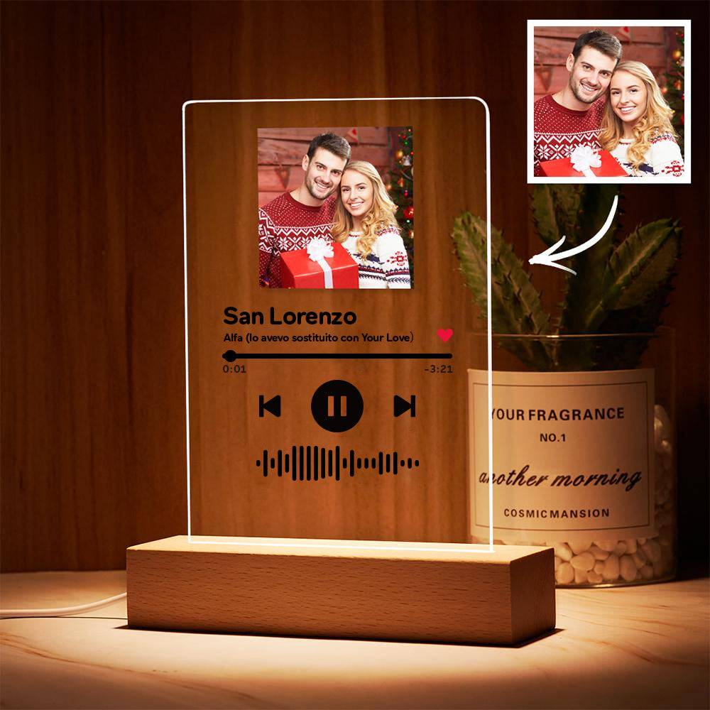 Scan Acrylic Song Plaque Night Light