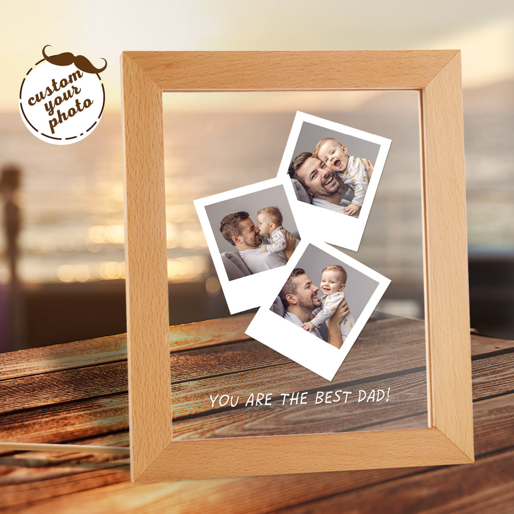 Dad Photo Wood Base Night Light