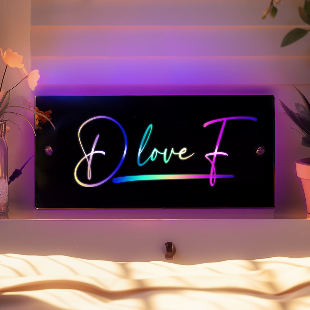 Custom Name Mirror Light