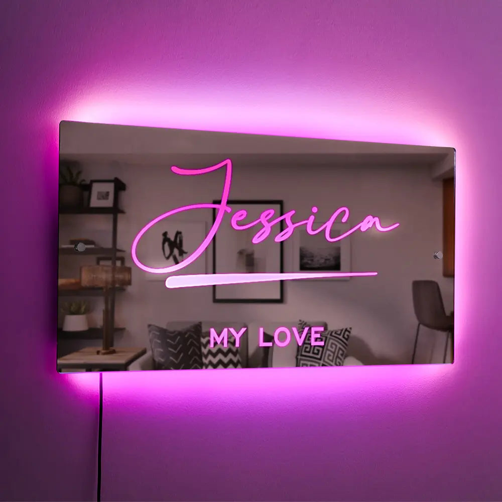 Name Light Up Mirror