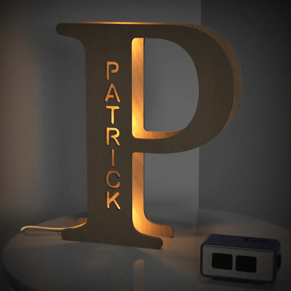 Custom Wooden Alphabet Night Light