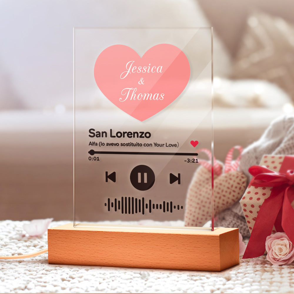 Scan Code Heart Music Night Light