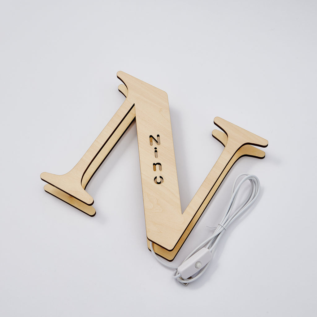 Custom Wooden Alphabet Night Light