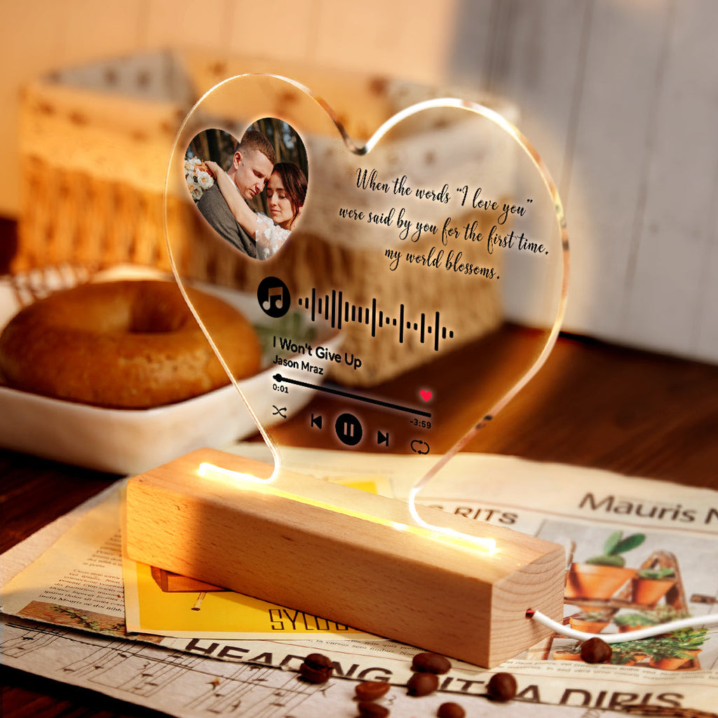 Heart Shape Code Plaque Night Light