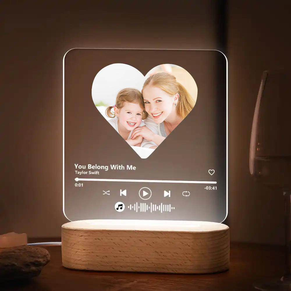 Heart Music Code Plaque Night Light