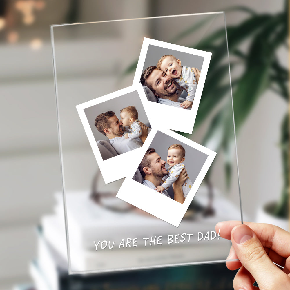 Dad Photo Wood Base Night Light