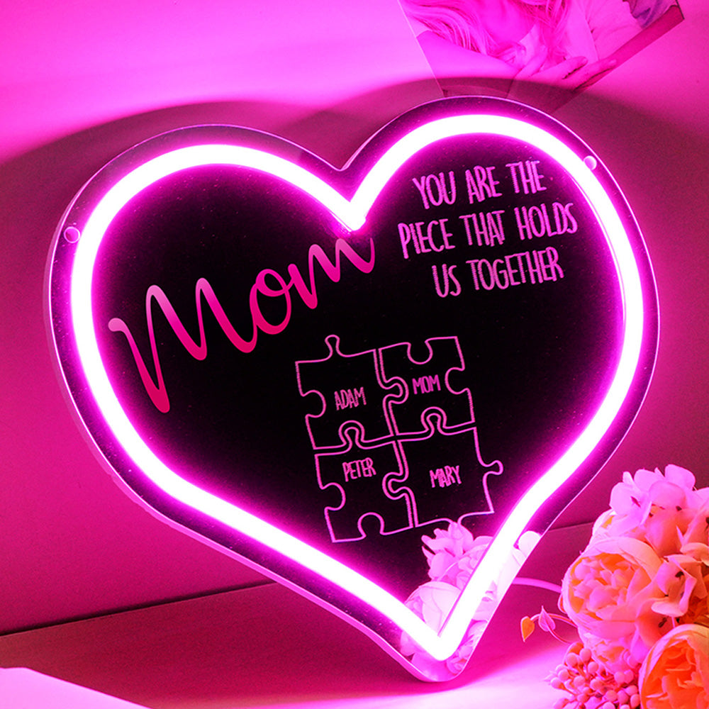 Puzzle Neon Mirror Light