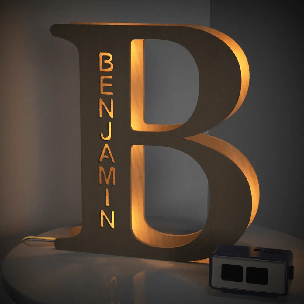 Custom Wooden Alphabet Night Light