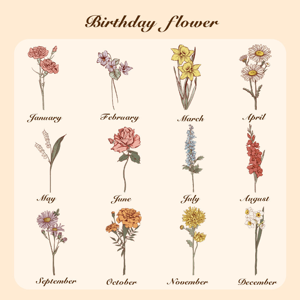 Birth Flower LED Mirror Box