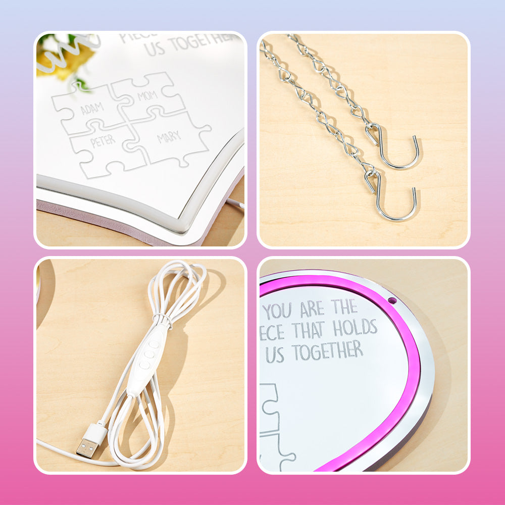 Puzzle Neon Mirror Light