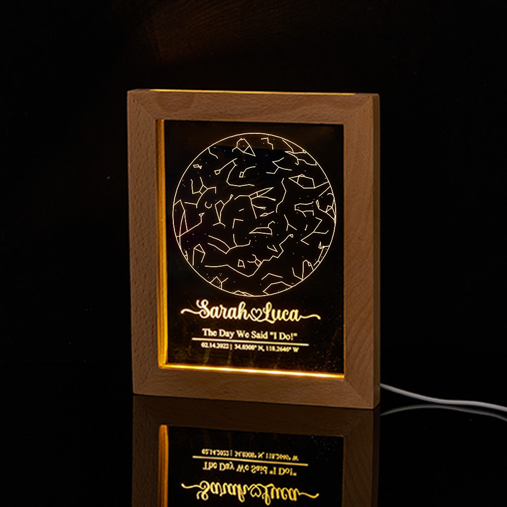 Engraved Star Map Night Light