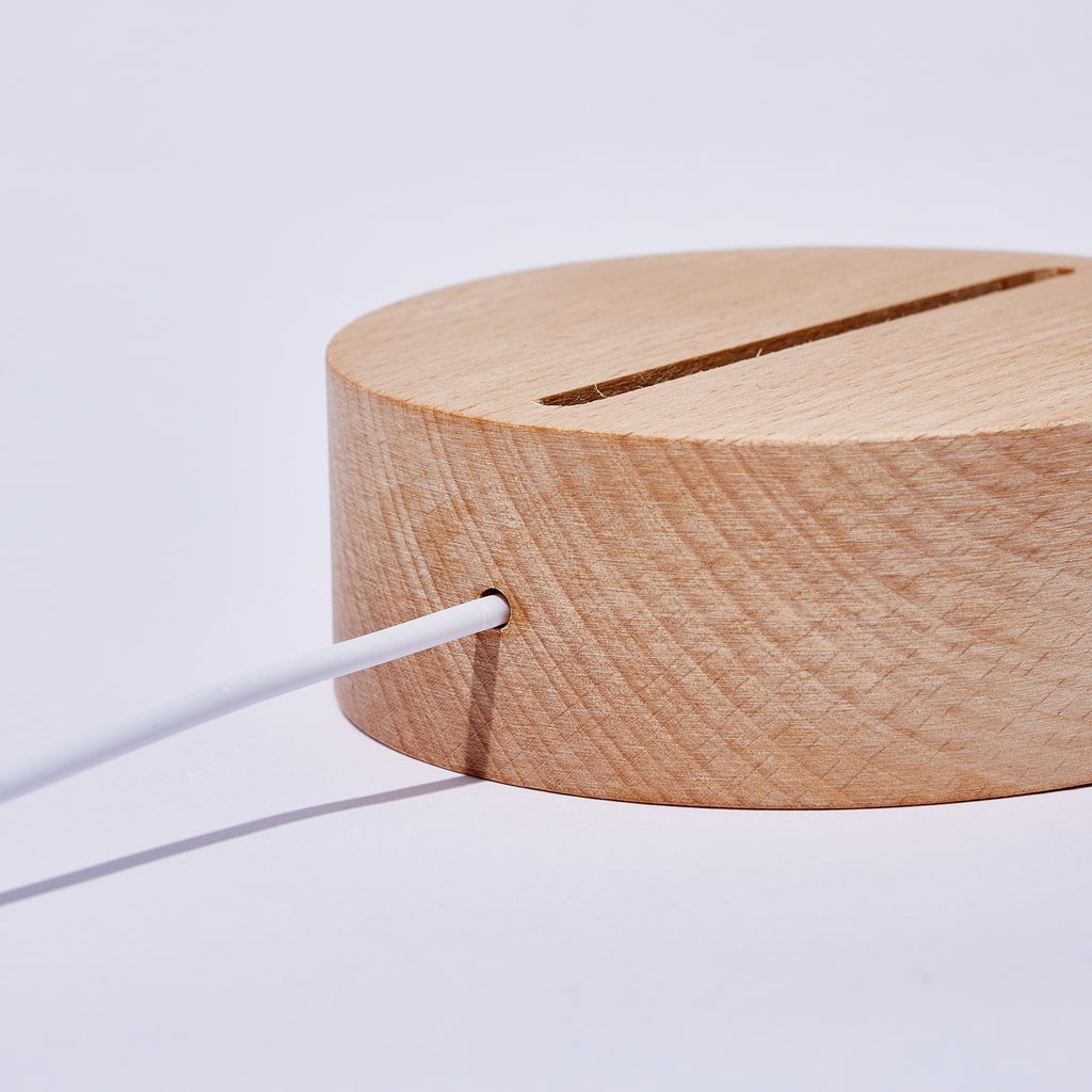 Music Code Night Light Wood Base