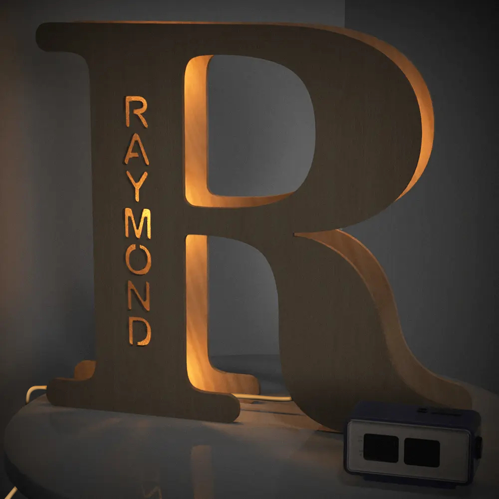Custom Wooden Alphabet Night Light