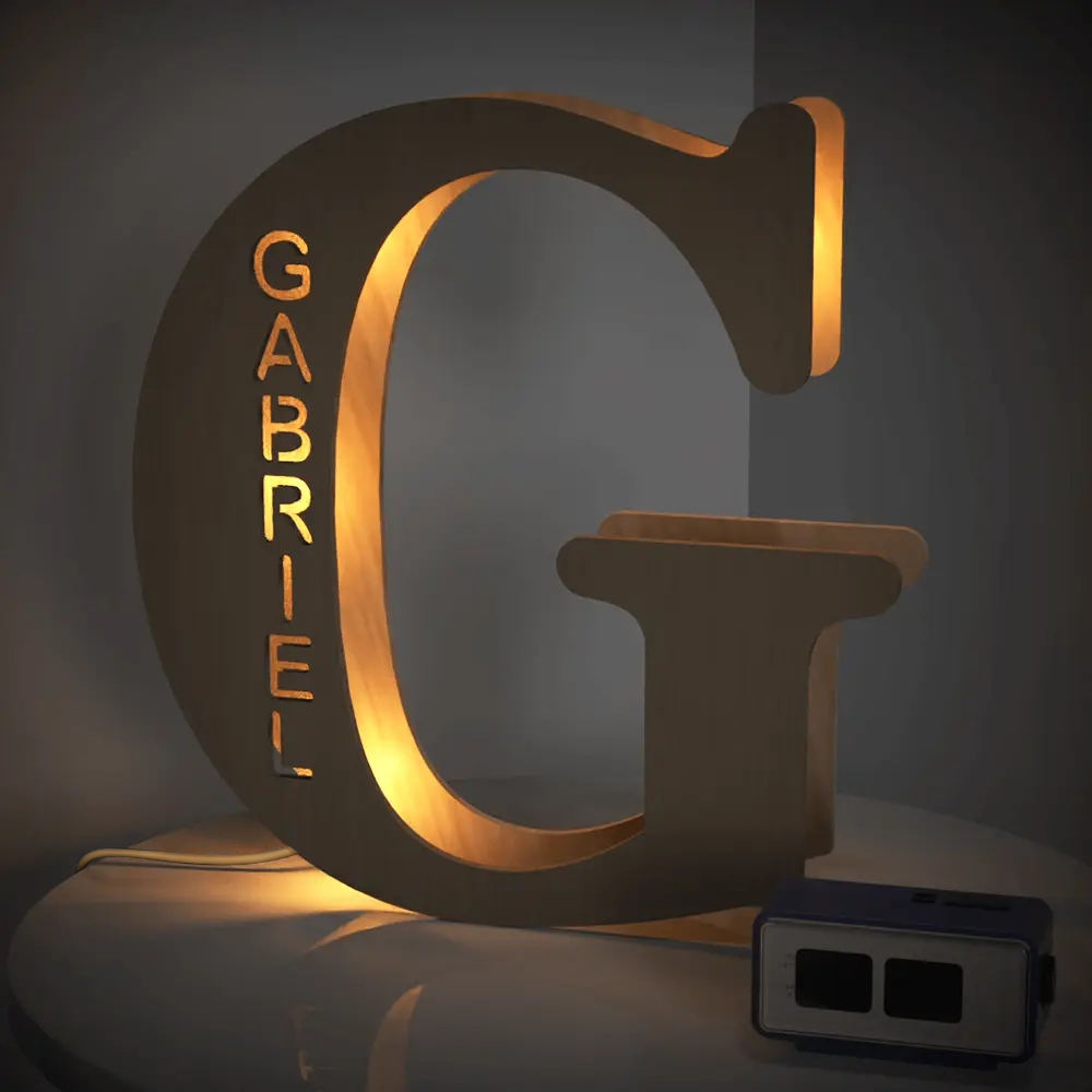 Custom Wooden Alphabet Night Light