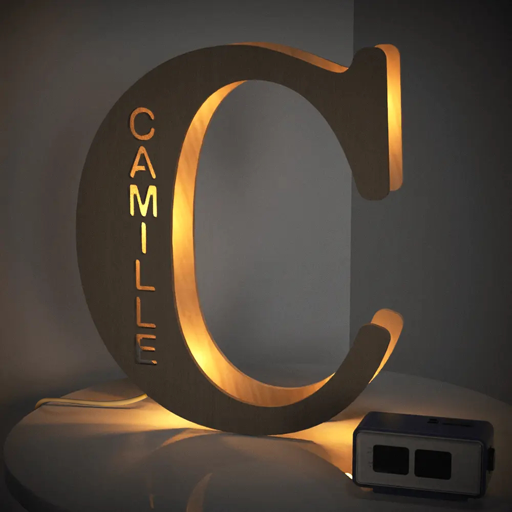 Custom Wooden Alphabet Night Light