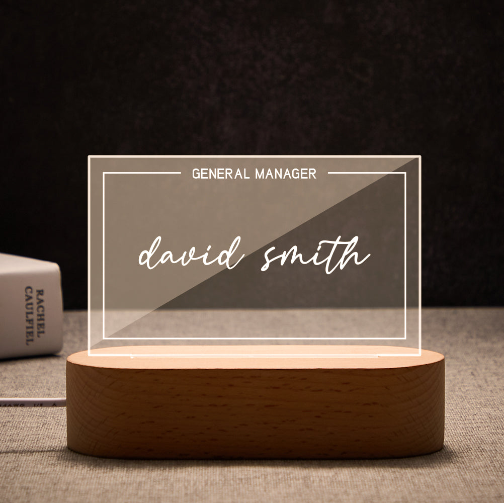 Office Name Plaque Night Light