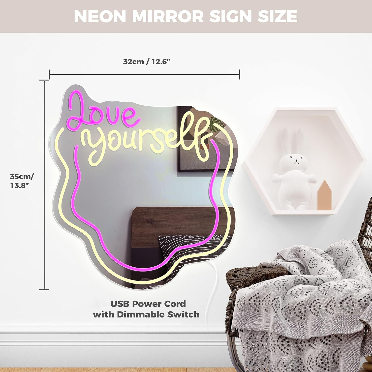 Neon Mirror Wall Light