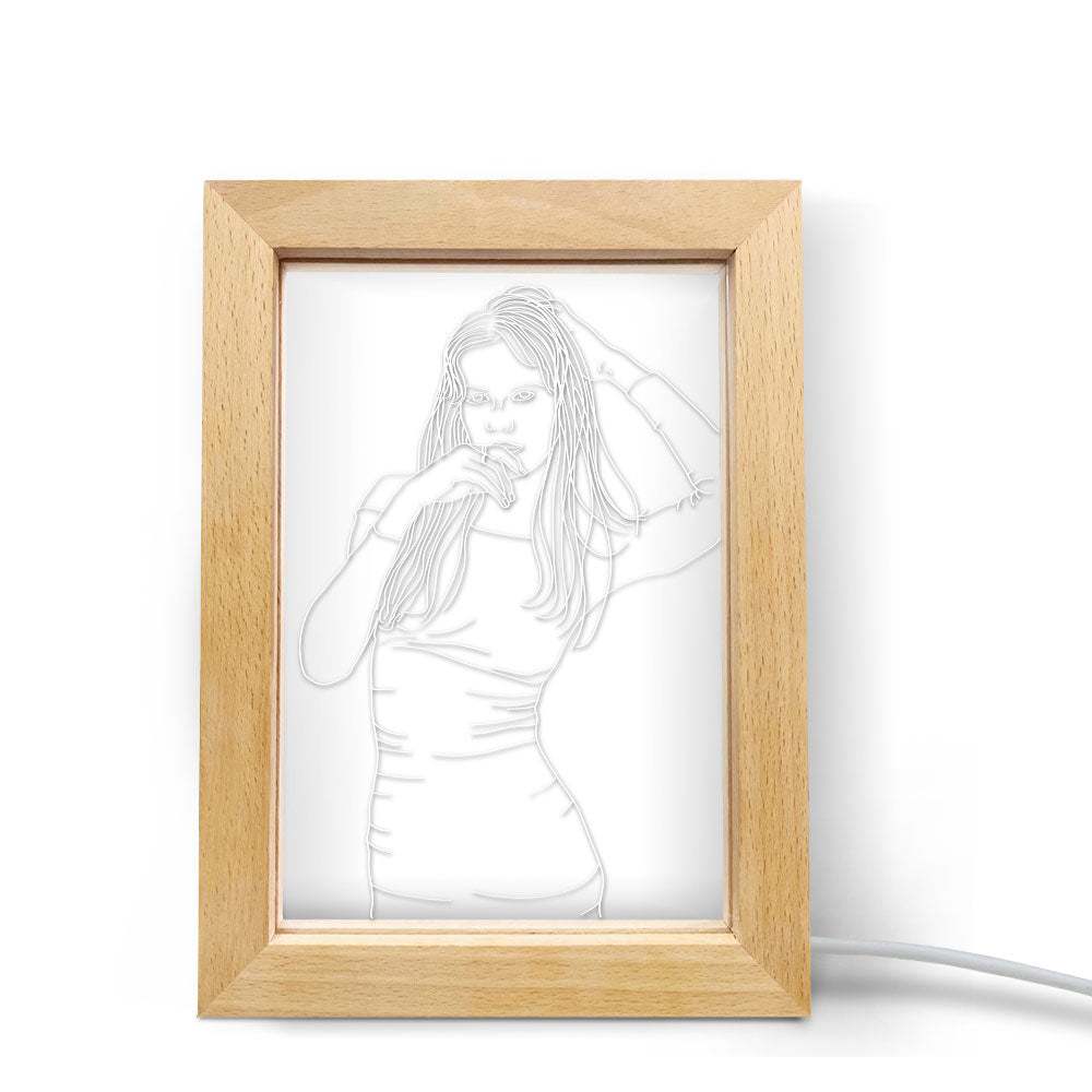 Wood 3D Photo Frame Night Light