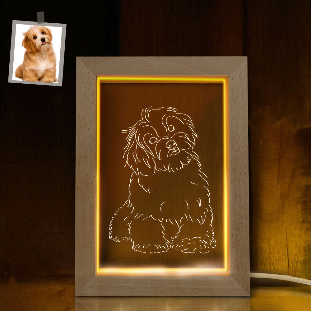 Wood 3D Photo Frame Night Light