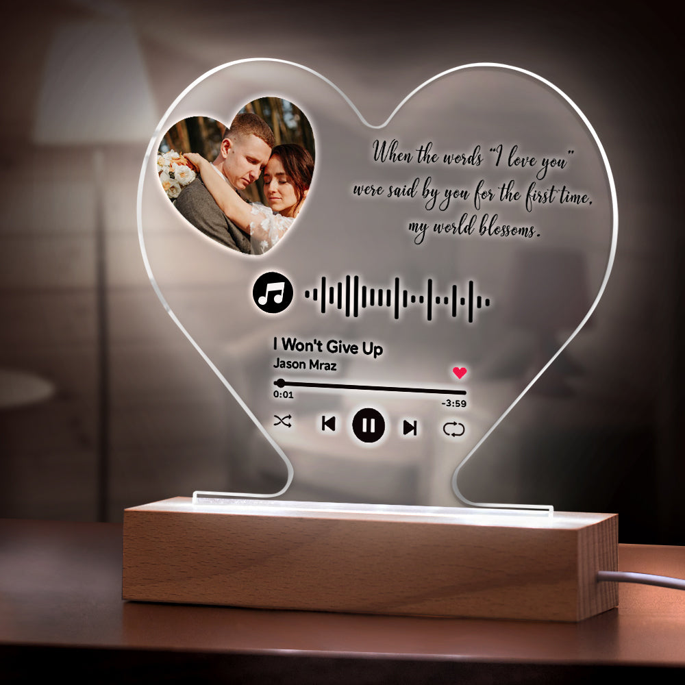 Heart Shape Code Plaque Night Light