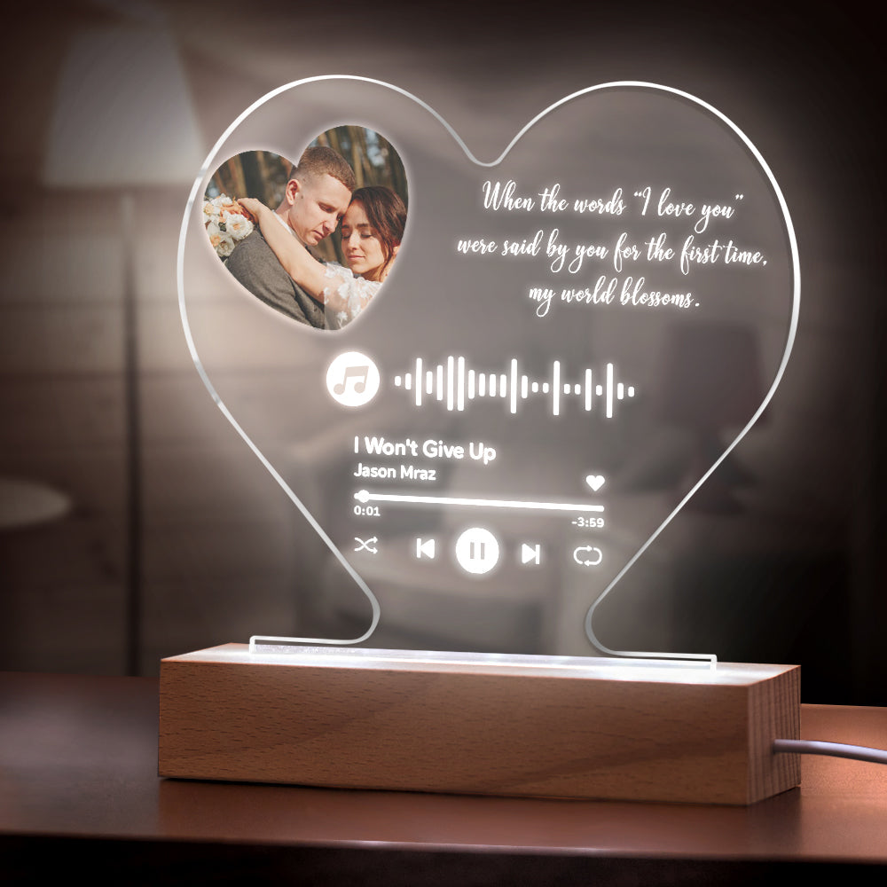 Heart Shape Code Plaque Night Light