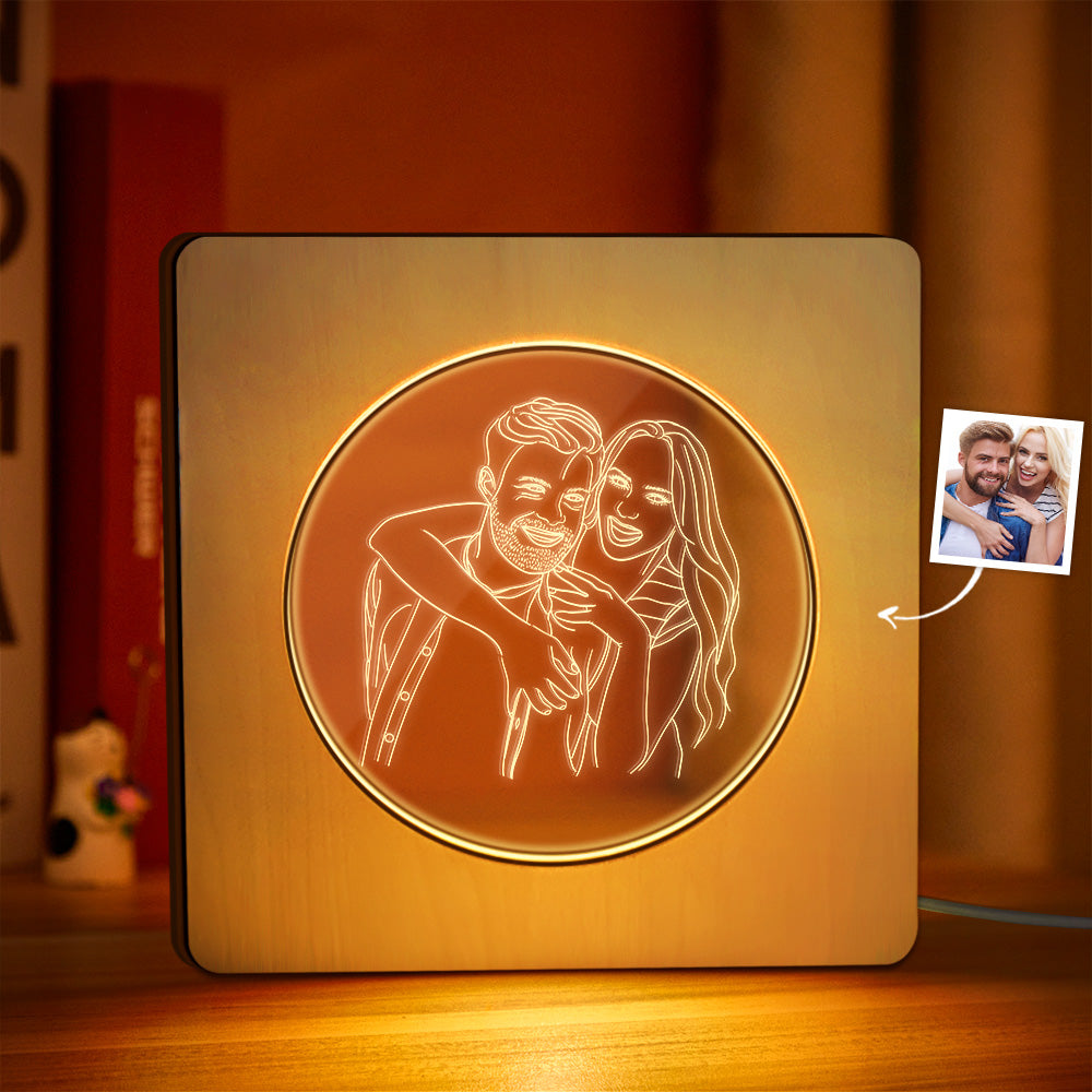 Photo Engraved Wood Frame Night Light