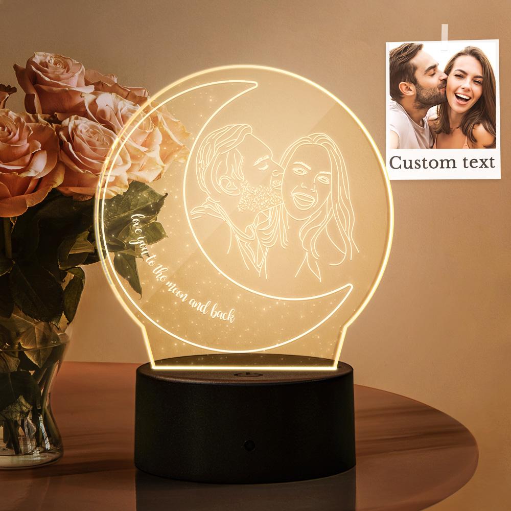 3D Moon Photo Night Light