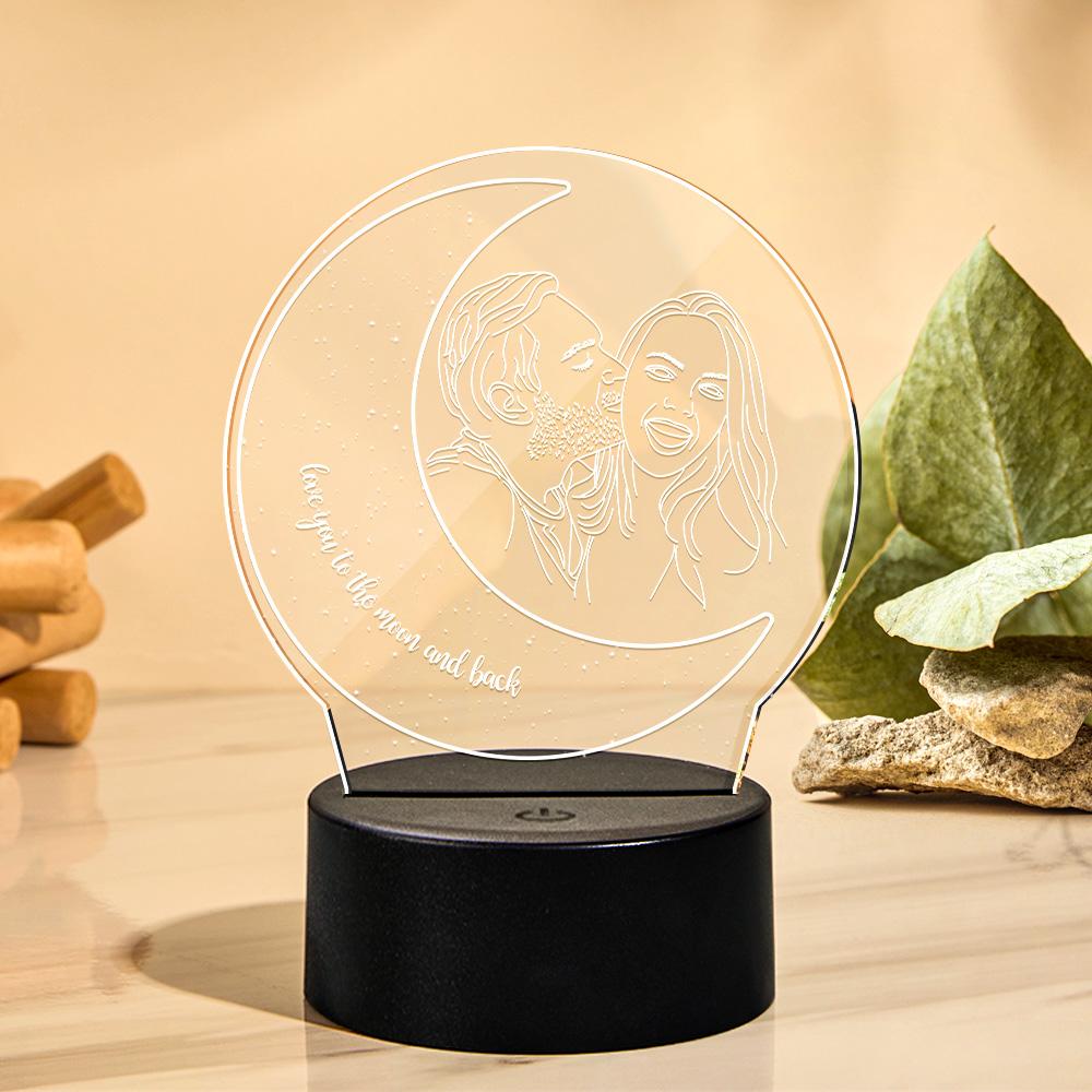 3D Moon Photo Night Light