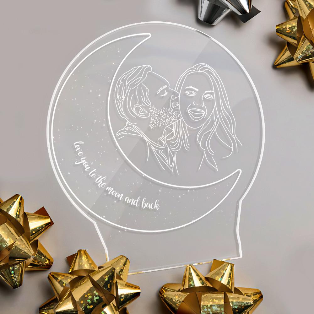 3D Moon Photo Night Light