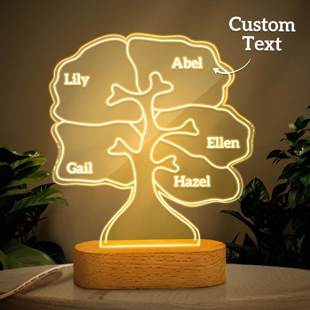 Family Tree Names Night Light