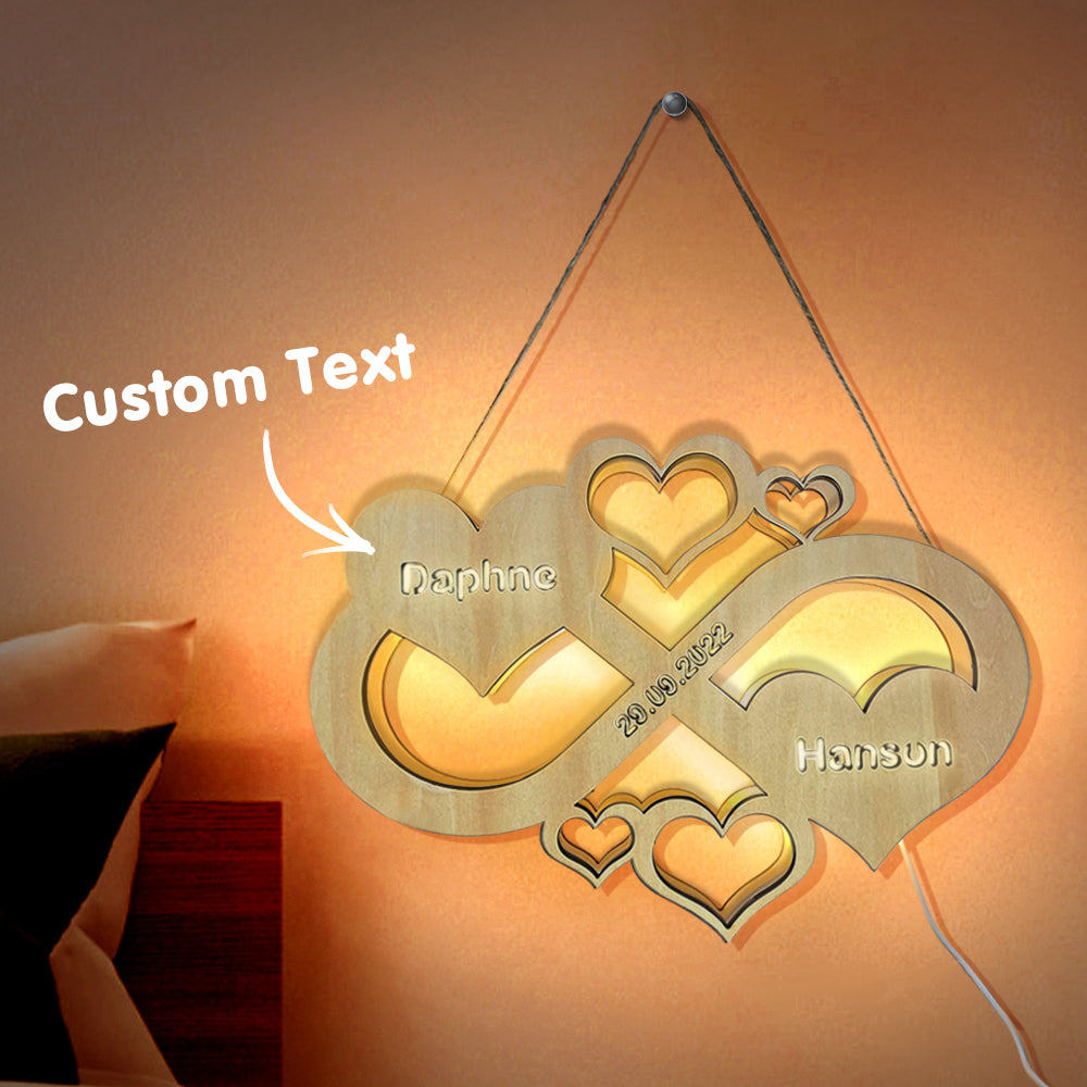 Infinity Heart Wood Night Light