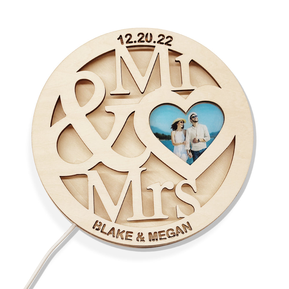 Photo Engraved Wood Night Light