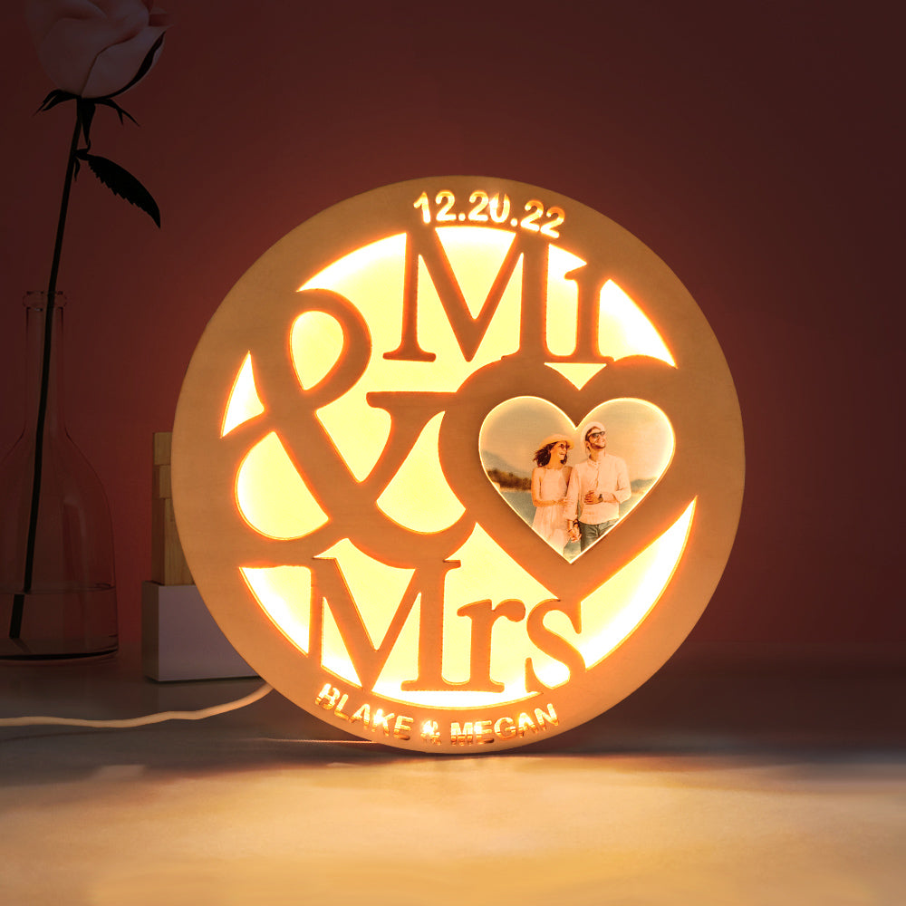Photo Engraved Wood Night Light