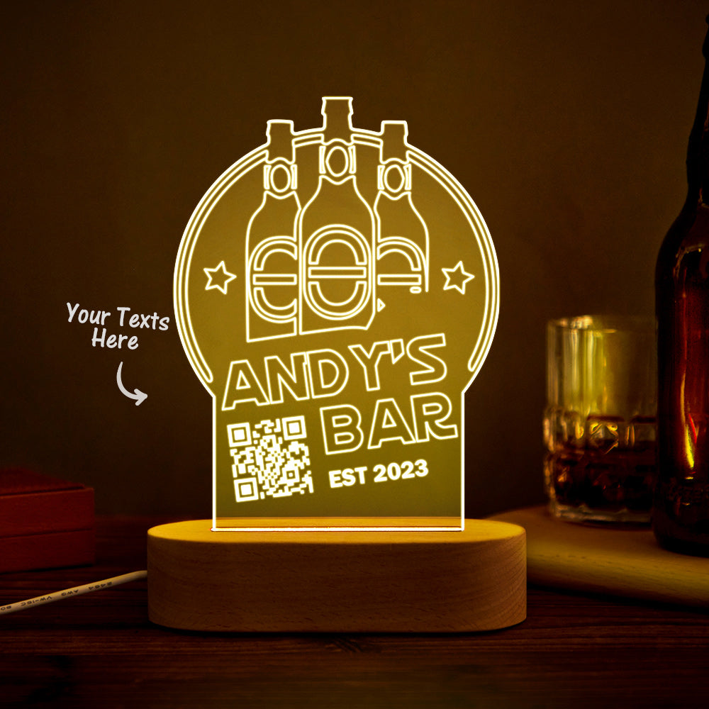 QR Code Bottle Night Light