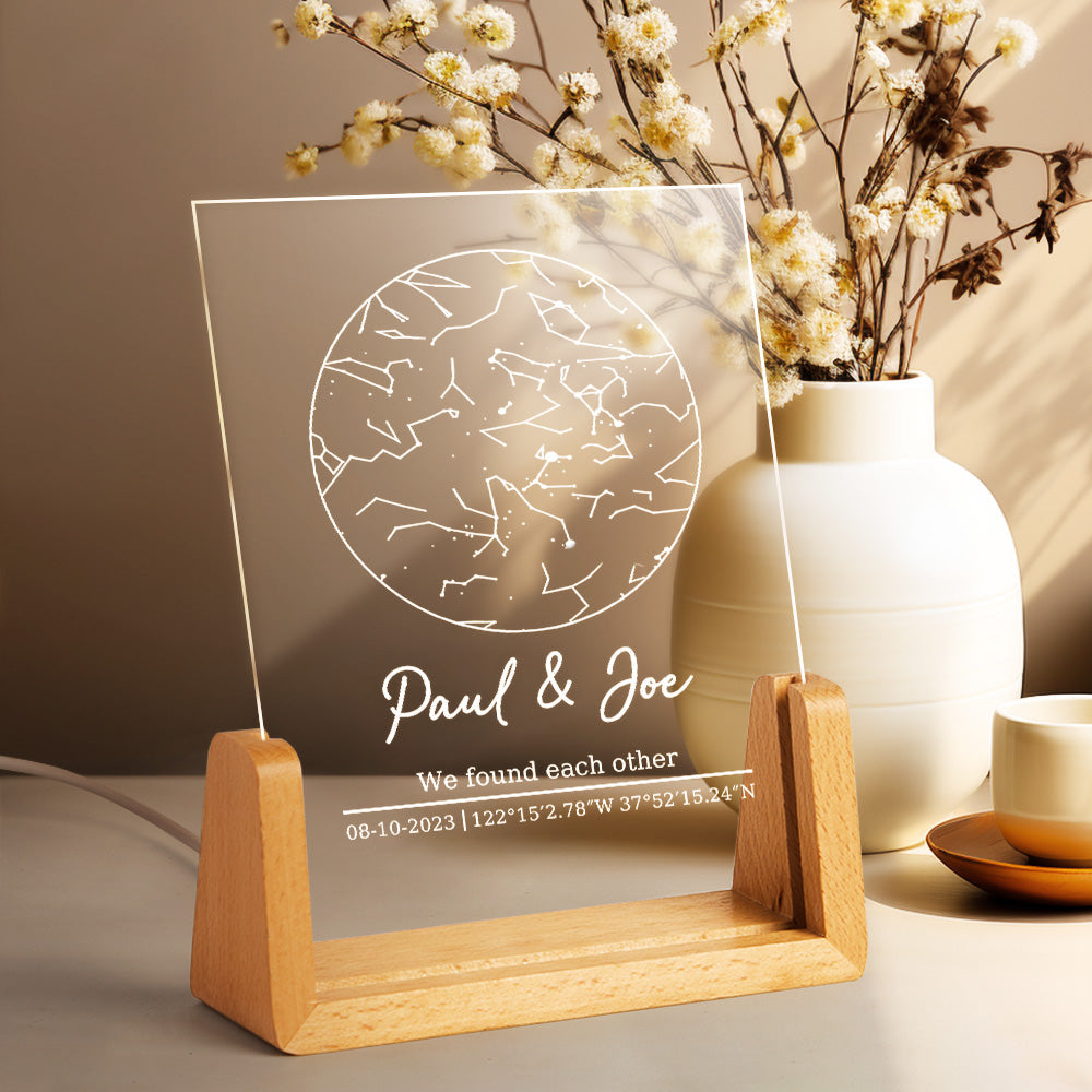 Couple Star Map Night Light