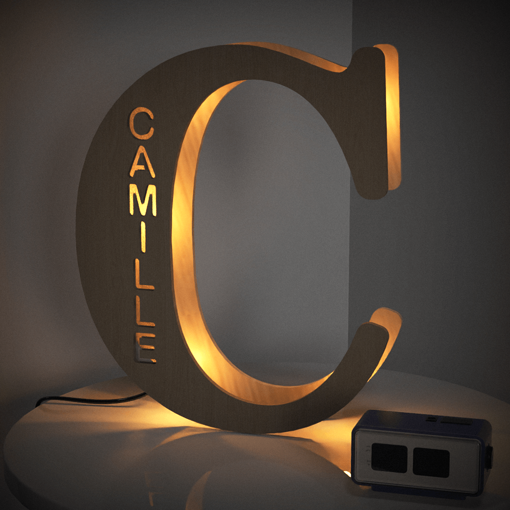 Wooden Name Letter Night Light