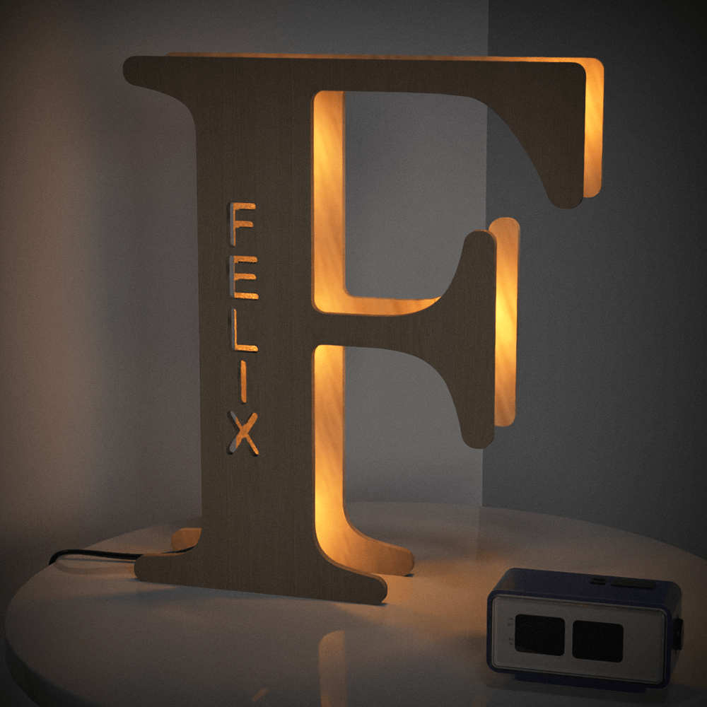 Wooden Name Letter Night Light