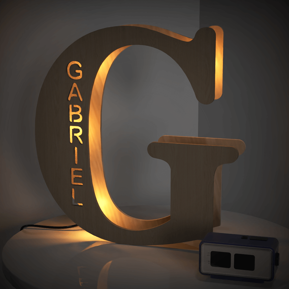 Wooden Name Letter Night Light