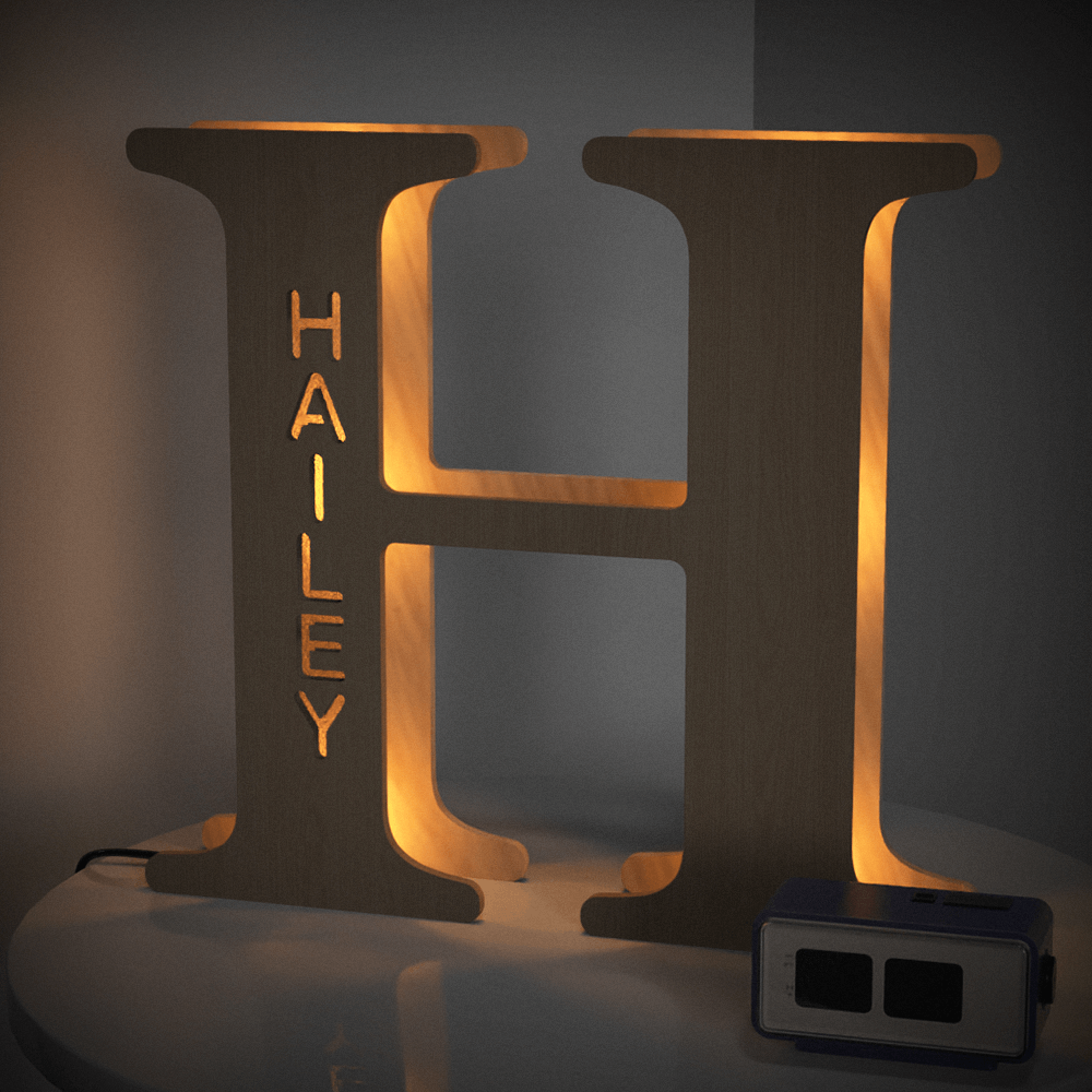 Wooden Name Letter Night Light