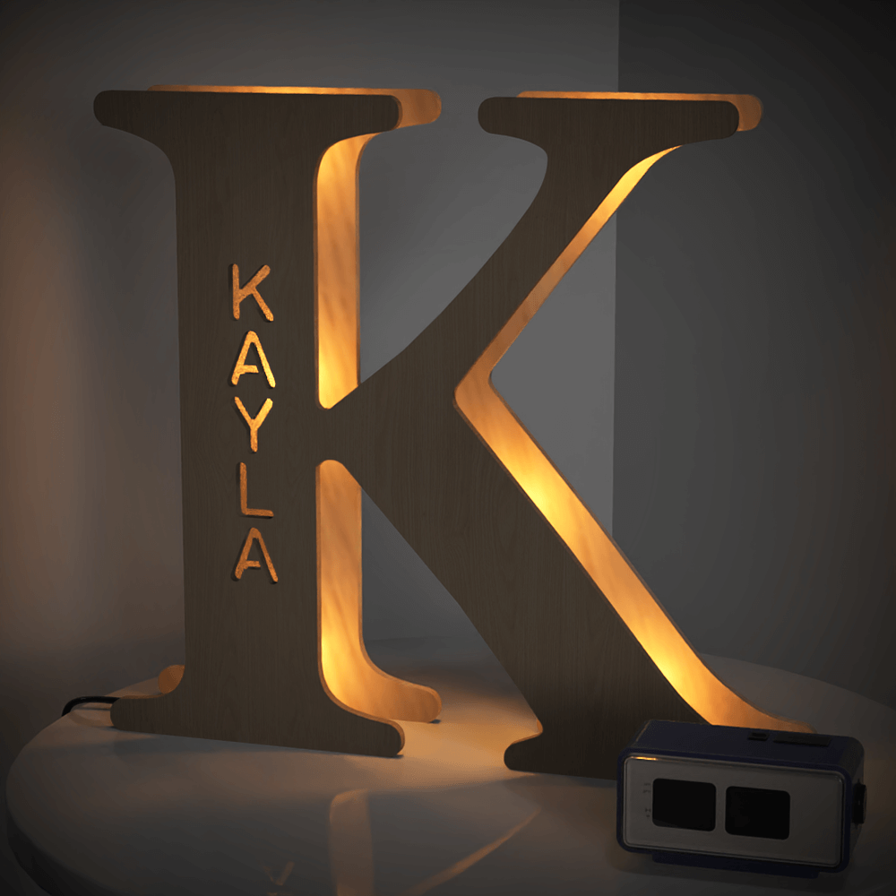 Wooden Name Letter Night Light