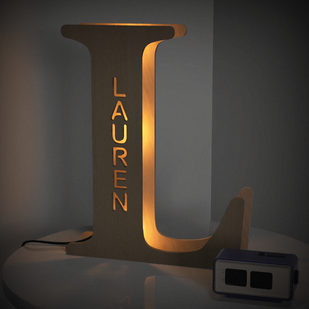 Wooden Name Letter Night Light