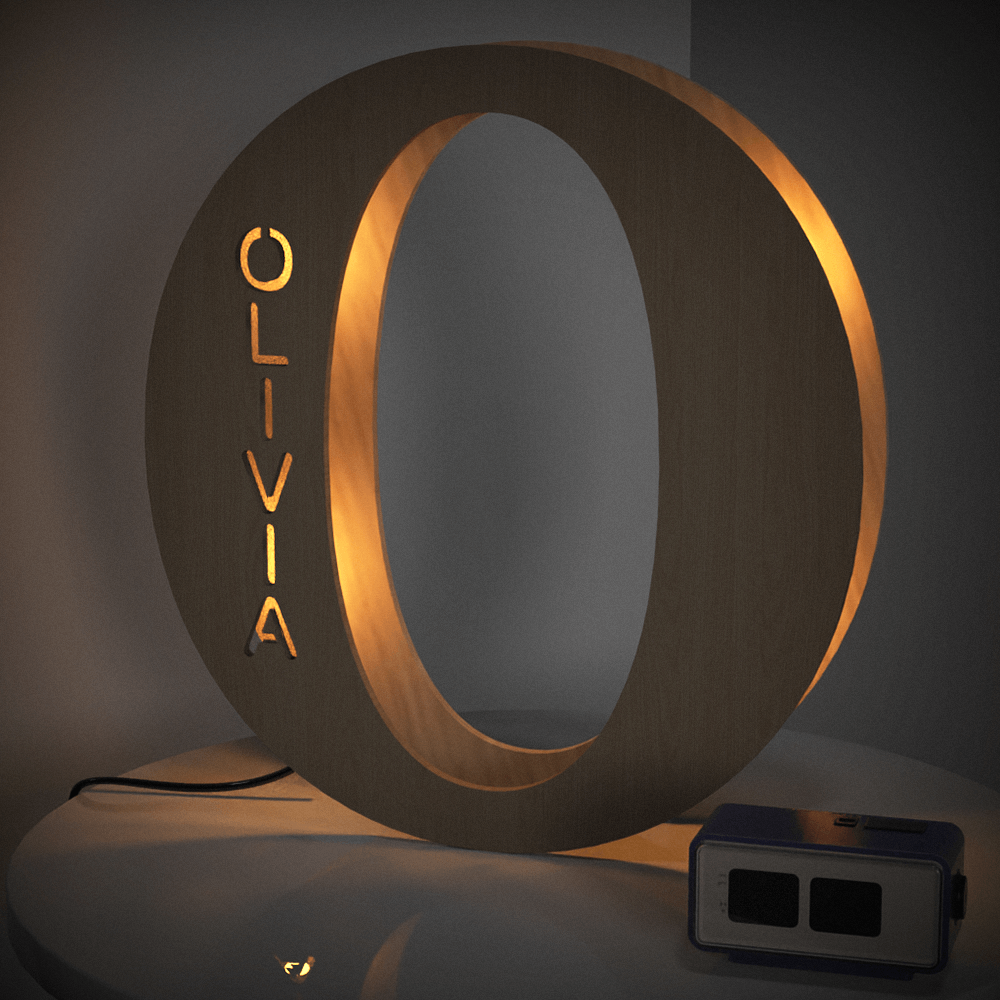 Wooden Name Letter Night Light