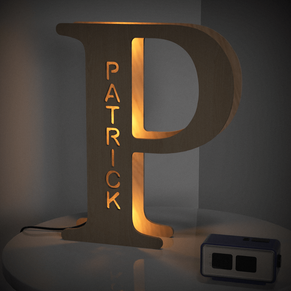 Wooden Name Letter Night Light