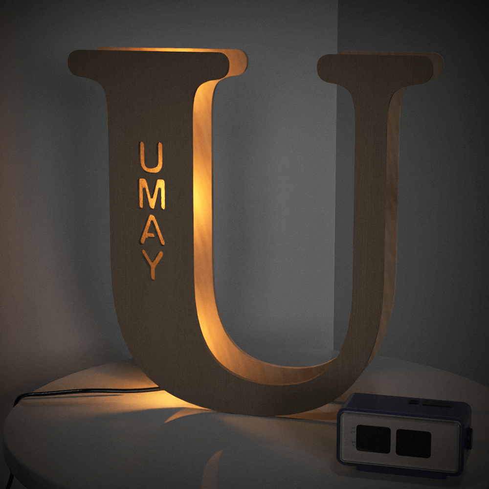 Wooden Name Letter Night Light