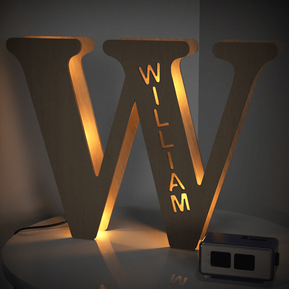 Wooden Name Letter Night Light