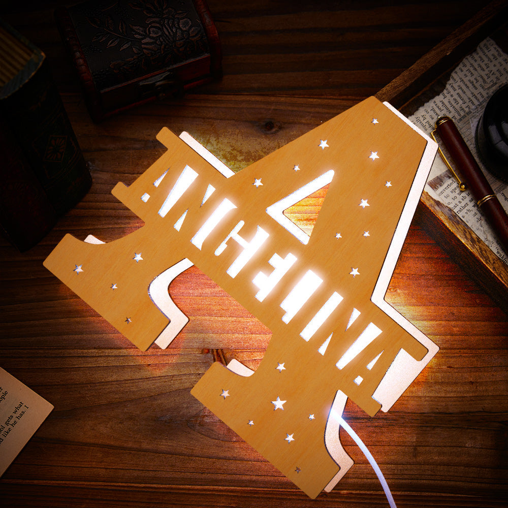 Initial Letter Wood Night Light