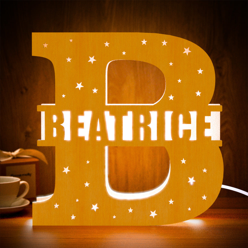 Initial Letter Wood Night Light
