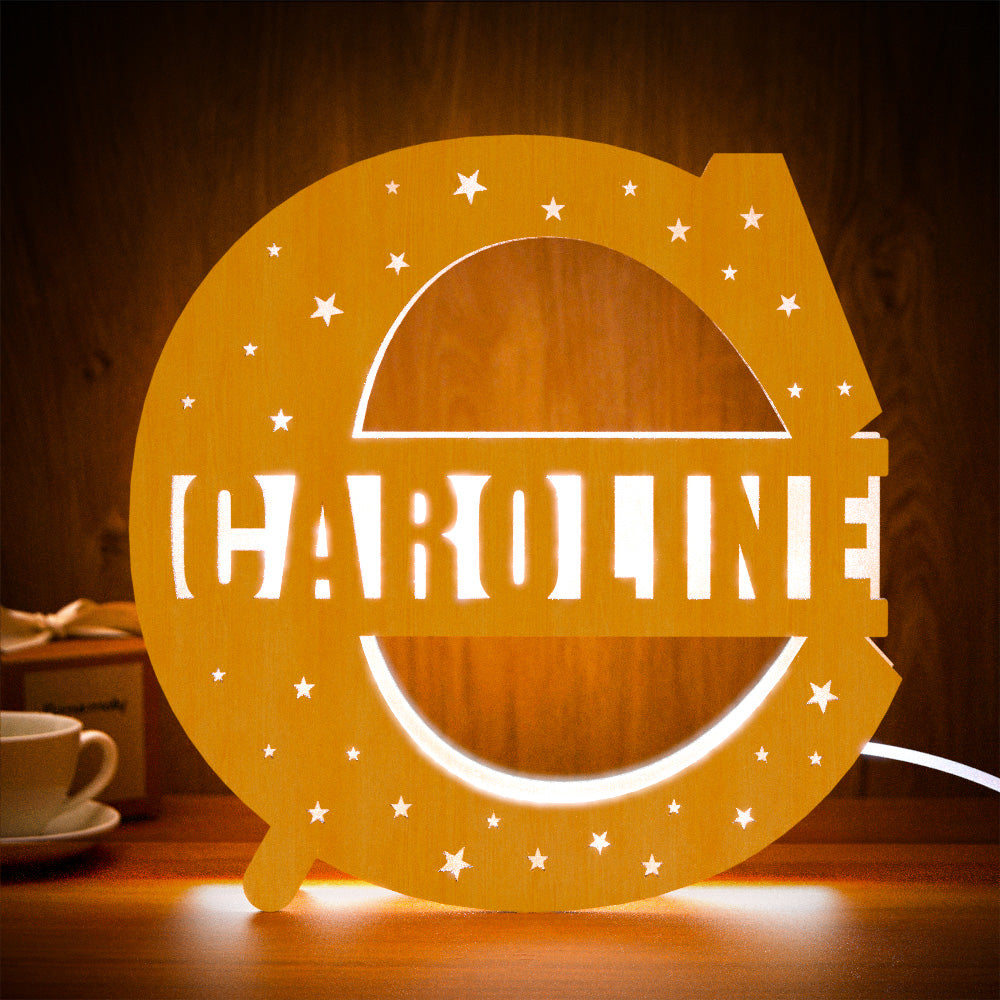 Initial Letter Wood Night Light